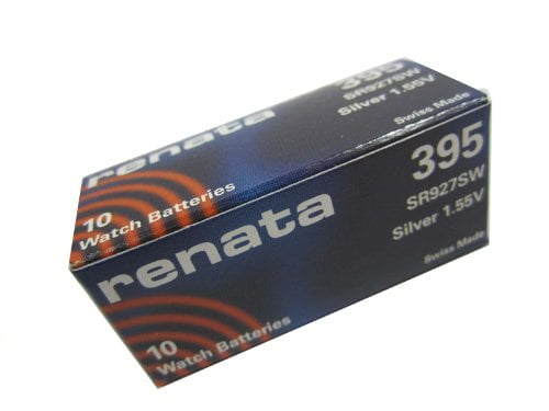 10 x Renata 395 Pila Batteria Orologio Mercury Free Silver Oxide SR927SW 1.55V 