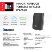 Dual Electronics AMDBTS4SP Wireless Portable Bluetooth Speaker | Expansive Stereo Sound | 15-Hour Playtime | IPX4 | Up to 100ft of Wireless Connectivity Range | Single Bluetooth Speaker