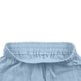 thumbnail image 5 of CBASIHI Womens Cotton Linen Capris with Pockets- Casual Elastic Waist Drawstring Summer Baggy Wide Leg Beach Pants Light Blue Size 2XL, 5 of 7