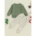 thumbnail image 4 of Musuos Infant Boys 1st Birthday Outfit 6M 12M 18M Long Sleeve Letter Print Pullover Tops and Solid Color Elastic Pants Sets, 4 of 9