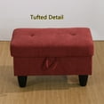 thumbnail image 4 of Aukfa 29" Storage Ottoman Bench with Lift Top for Home Office, Flannel, Red, 4 of 9