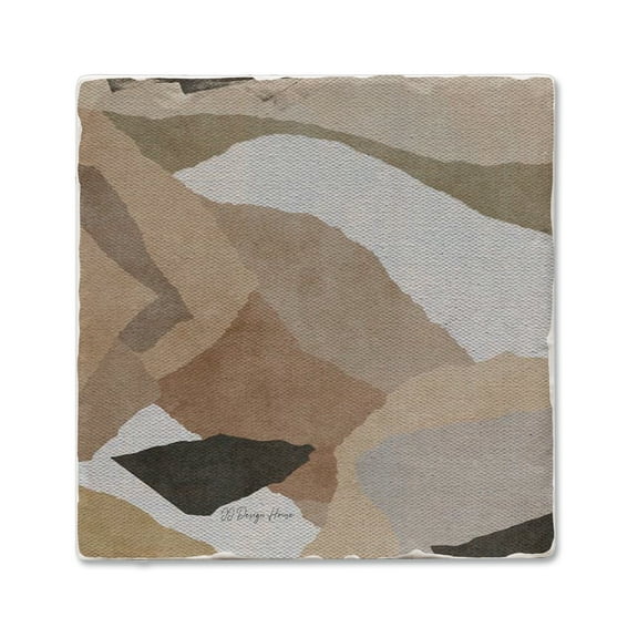 Thirstystone "Mocha Abstract" Single Tumbled Tile Stone Coaster