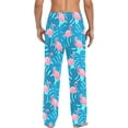 thumbnail image 2 of HPINK-T Tropical Flamingo Men's Cotton Pajama Pants Soft Comfy Sleep & Lounge Pants Pjs Bottoms with Pockets, 2 of 7