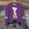 thumbnail image 3 of Sweatshirts for Womens Valentine's Love Heart Bow Printed Shirts Long Sleeve Round Neck Blouses Valentine's Day Sweater Pullover Tops Plus Size, 3 of 5