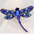 thumbnail image 2 of Broche Libellule Simulation Strass Animal Broche Rétro Badges Chapeaux Épingles Accessoires de Vêtements, Bleu, 9.3*7.5cm, 2 of 2