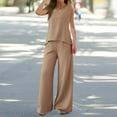 thumbnail image 2 of Conjunto de dos piezas de verano para mujer con chaleco sin mangas de color liso y espalda hueca de encaje - Poliéster, cuello cuadrado, pantalones de pierna ancha - Tallas S-XXL, 2 of 8
