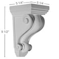 thumbnail image 2 of Ekena Millwork 5 1/4"W x 5 1/4"D x 9 1/2"H Devon Corbel, 2 of 2