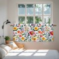 thumbnail image 4 of Retro Flower Tier Curtains, Boho Country Floral Leaf Plant Watercolor Light Filtering Kitchen Curtains, 2Pcs Rod Pocket Half Window Treatments Panels for Sink Cafe Cabinet Camper 27.5x36 Inches, 4 of 9