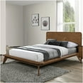 thumbnail image 6 of Walnut King Bed Frame: Solid Wood Platform, Mid-Century Modern Style, Mattress Ready, 75.5"W x 85"D, Bedroom Furniture, 6 of 6