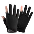 thumbnail image 1 of Guantes de pesca de dos dedos para hombre, para exteriores, con protección solar, antideslizantes, para ciclismo, transpirables, con pantalla táctil, finos y deportivos para ciclismo, 1 of 2