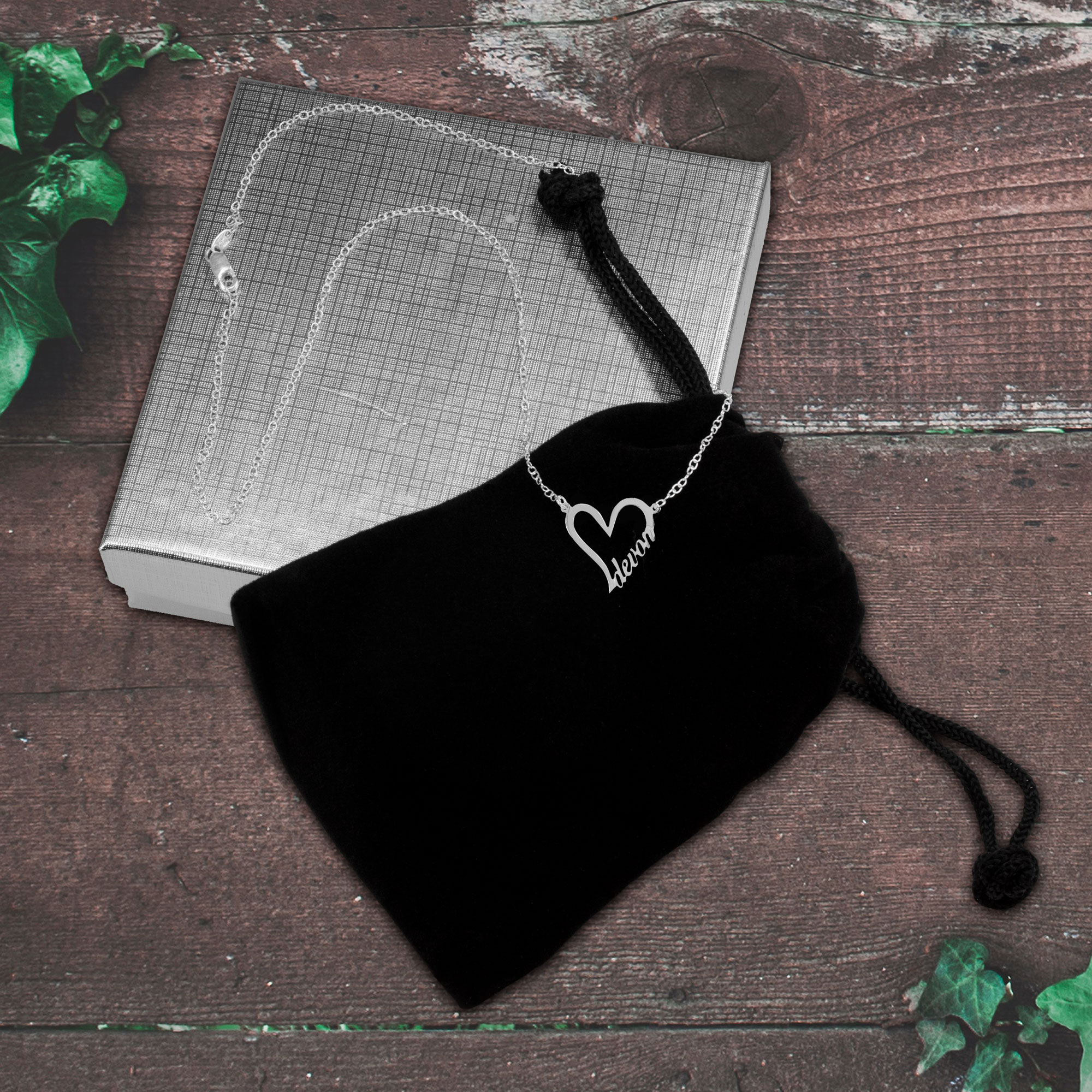 ♥ Personalized Sterling Silver Heart Name Necklace-Order by December 1 to receive in time for Christmas