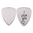 thumbnail image 3 of Miangastore Titanium Steel Carved Guitar Pick I Pick You Letter Carved Ukulele Pick Musical Instrument Accessory, 3 of 9