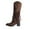 Brown Boots, variant on Juebong Fringe Suede Knee High Boots for Women Tassel Chunky Block Low Heel Warm Winter Mid Calf Boots Brown,39