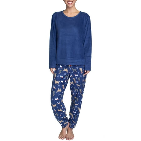 

Hanes Women s and Women s Plus Long Sleeve Top and Pajama Sleep Pant 2pc Set