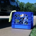 thumbnail image 3 of MIRAMAR Milk Crate, Stackable Plastic Storage Bin with Handles, 16 Qt, Blue, 4 Pack, 3 of 6