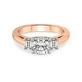 thumbnail image 4 of IGI Certified 3 Carat Cushion Shape Lab Grown Diamond Engagement Ring | 14K Rose Gold |Denise Three stone Side Emerald Lab Diamond Ring | FG-VS1-VS2 Quality Friendly Diamonds, 4 of 6