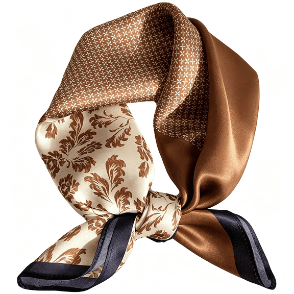 TELOLY 100% Real Mulberry Silk Women Small Square Neck Scarfs 21" Lightweight Headscarf Printed Neckerchief Gift Packed Neck Scarf