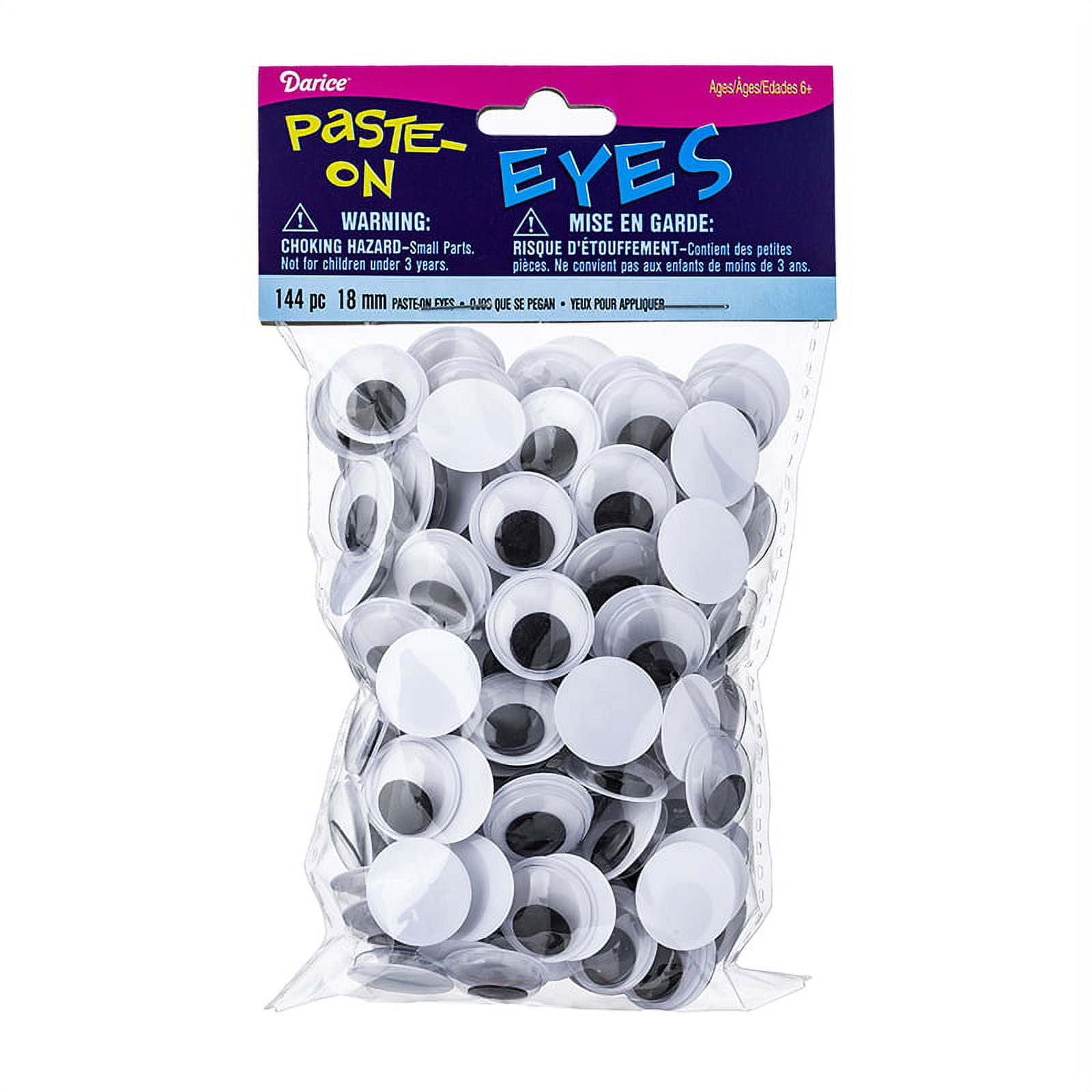Googly Eyes: 18mm, Black, Paste On Craft Eyes 