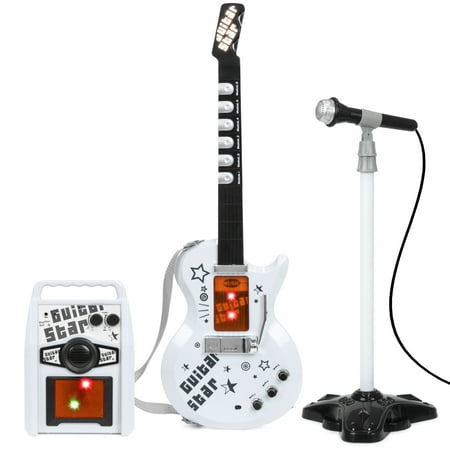 Best Choice Products Kids Electric Guitar Star Toy Play Set w/ 6 Demo Tunes, Microphone, Wireless Amp, AUX - (Best Art Toys For Kids)