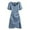 Blue, variant on Korean Style Big Size Denim Pullover Short Sleeve Casual Dress for Women Everyday Commute and Wear Fashion Elegant Dress Blue M