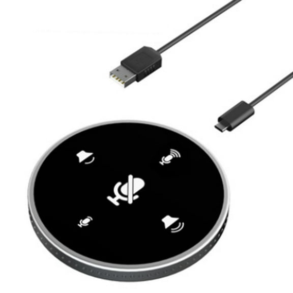 Ysyqkn USB Conference Microphone w/Speaker Mic w/ Mute for Desktop Computer Black Black