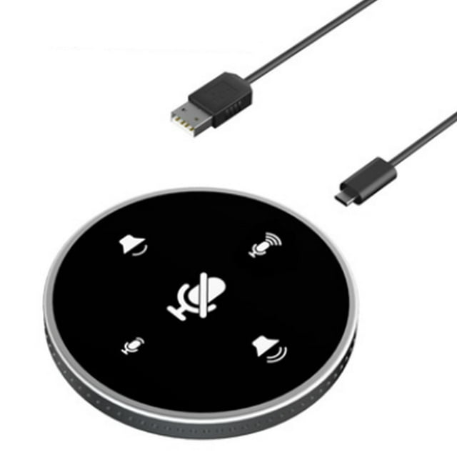 Milaget USB Conference Microphone w/Speaker Mic w/ Mute for Desktop Computer Black Black