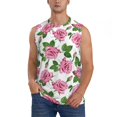 thumbnail image 2 of Fotbe Men's Rose Flowers Print Men's Sleeveless Muscle Tank Tops Casual T-Shirts for Gym Workout Beach-Large, 2 of 8