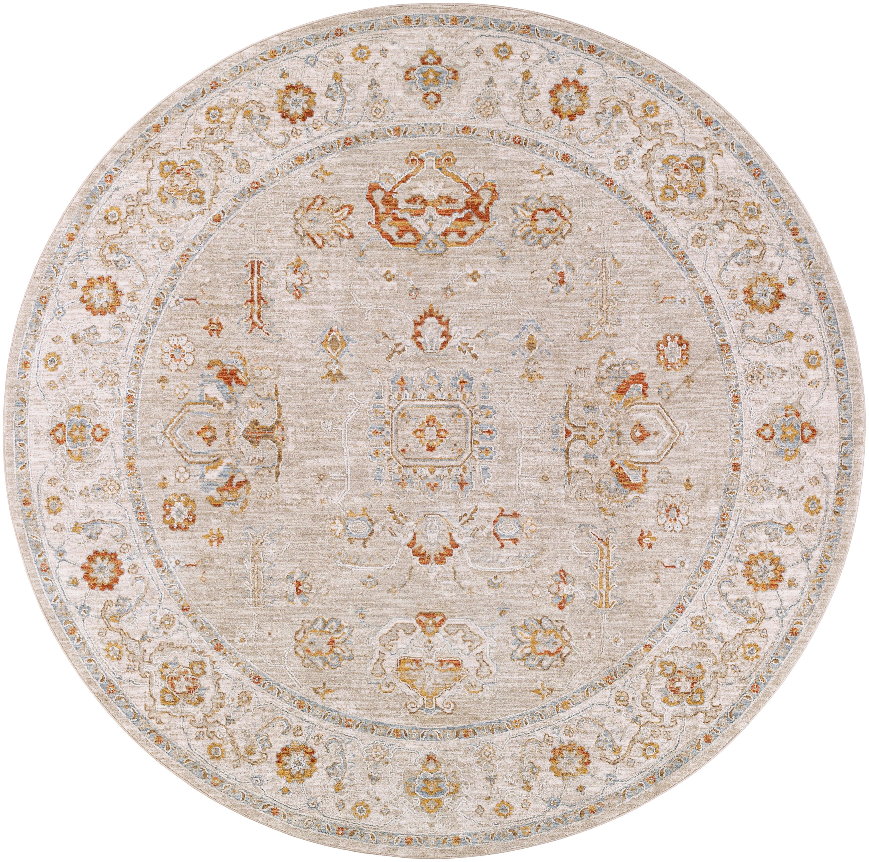 Mark&Day Area Rugs, 5ft Round Schiphol Traditional Beige Area Rug (5'3