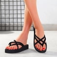thumbnail image 2 of ZTTD Slippers for Women Ladies Bohemian Wedges Slippers Causal Beach Shoes Flip Flops Sandals Black, 2 of 7