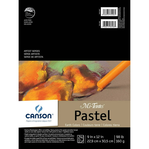 Canson MiTeintes Pastels Paper Pad, 9" x 12", Earth Tones, 24 Sheets