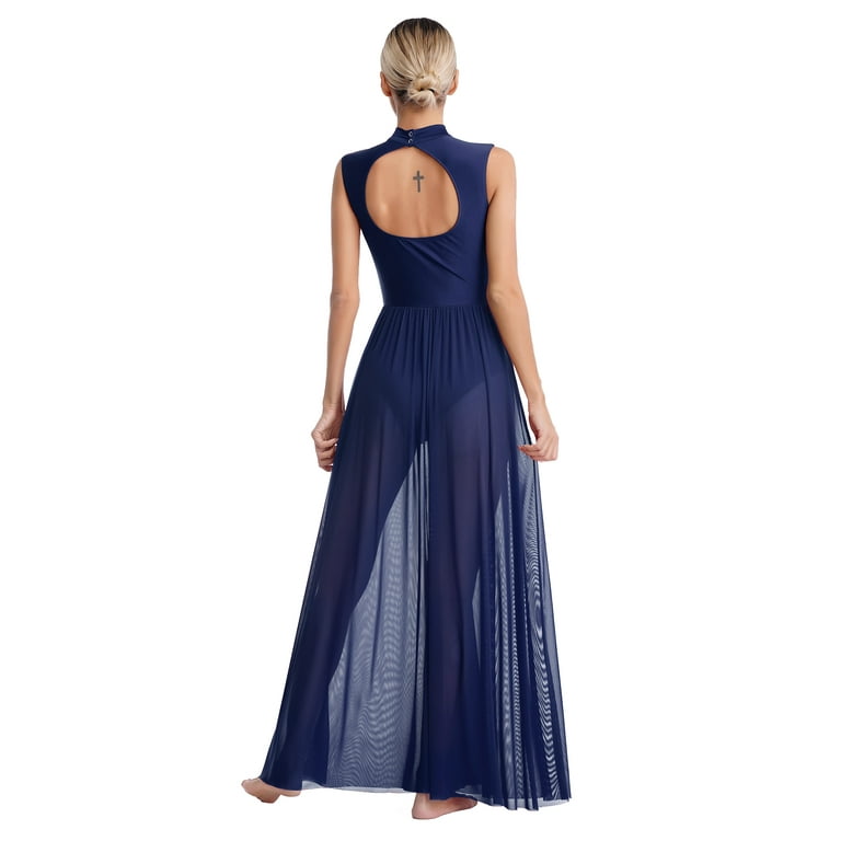 Nyeemya Womens Shiny Rhinestone Lyrical Dance Dress Open Back Sheer Mesh Overlay Leotard Dresses Navy Blue L - Walmart.com Nyeemya Womens Shiny Rhinestone Lyrical Dance Dress Open Back Sheer Mesh Overlay Leotard Dresses Navy Blue L - Walmart.com