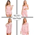 thumbnail image 2 of Conjunto de pijama SWOMOG de satén para mujer, 4 unidades, color rosa sakura, talla M, 2 of 6