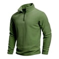 thumbnail image 1 of Blusa y camisa de manga larga con cuello alto para hombre, color liso, informal, a la moda, de manga larga, con cremallera, cárdigan, sudadera con capucha, blusa de poliéster para hombre, 1 of 6