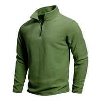 Men Quarter Zip Pullover Golf Fleece Long Sleeve Thermal Lightweight Sweatshirt Slim Fit Stretchy Ribbed