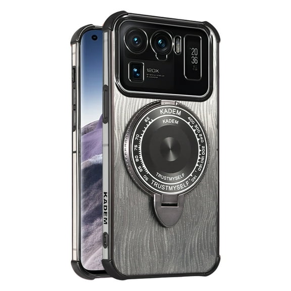 Kickstand Case for Xiaomi 11 Ultra Cover Soft TPU Silicone Phone Case with Luxury Magnetic Mirror Stand Shell for Women Men Anti-Fall Protective Cover Compatible with Xiaomi 11 Ultra Case