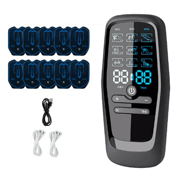 Electroestimulador Muscular Pulso Recargable 9modos NEGRO