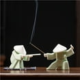 thumbnail image 6 of Ceramic Samurai Incense Holder & Tea Pet, Terracotta Zen Statue Decor, 6 of 7