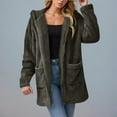 thumbnail image 4 of larppty Womens Fuzzy Fleece Jacket Fall Winter Coat Sherpa Jacket Zipper Outerwear Coats with Pockets (AG, M), 4 of 9
