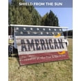 thumbnail image 3 of 4th of July RV Awning Sun Shade Screen 9'X15.3' American Flag Mesh Sunscreen Vintage Stars Blue White Red Stripe Awning Shade Screen with Zipper UV Blocker Completed Kits for RV Motorhome Camper, 3 of 7