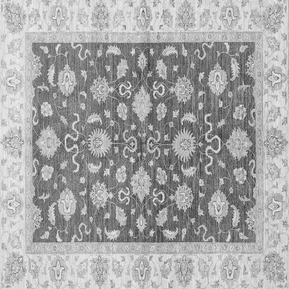 Ahgly Company Indoor Square Oriental Gray Traditional Area Rugs, 6' Square