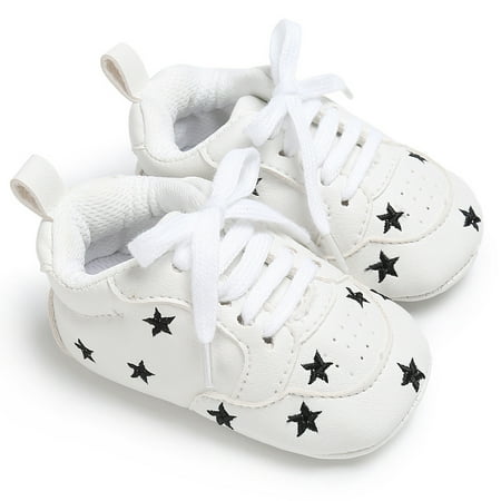 

Baby Girls First Walker Shoes Tie Strap Sneakers With Star Print