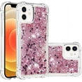 thumbnail image 2 of Compatible with iPhone 12 Case Glitter Liquid Cute Clear Phone Case Floating Quicksand Shockproof Protective Bumper Silicone Soft TPU Case for iPhone 12/12 Pro 6.1 Inch Love Rose YB, 2 of 12