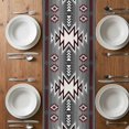 thumbnail image 6 of Red Gray Table Runner - 108 Inch Long, Kitchen Dining Table Runner Dresser Scarves, Southwest Retro Ethnic AztecTexture Bohemian Farmhouse Decor for Coffee Tables Wedding Party Banquet, 6 of 8