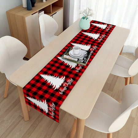 

Winter Christmas Merry Xmas Table Runners Table Flag Decorative Tablecloth for Holiday Christmas Dining Table Decorations 13 x 59 Inch