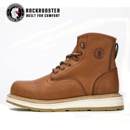 ROCKROOSTER Work Boots for Men Soft Moc Toe Arch Support Safety