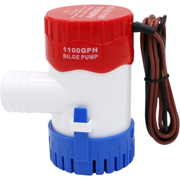 1100gph Bilge Pump, Electric 12V Submersible Marine Water Pump Accessories Boat, Non- Automatic Bilge Pump for Boats, Ponds, Pools, Spas Silent, Boat Caravan RV, Low Noise