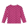 thumbnail image 3 of Girls Long Sleeve Polka Dot Pullover Crewneck Sweatshirt with Chest Pocket Casual Soft Top for Kids Youth, 3 of 4