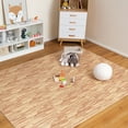 thumbnail image 5 of Gymax 24 Tiles Wood Grain EVA Foam Floor Mats Interlocking w/ Borders 24'' Natural, 5 of 10