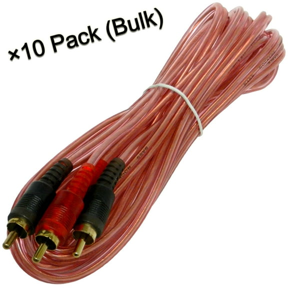 Bass Rockers 17ft Interconnect RCA Audio Cables (Bulk 10 Pack) - BRC17