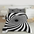 thumbnail image 2 of Feelyou Black White Geometric Queen Comforter Set for Kids, Abstract Spiral Bedding Sets, Modern Fashion Reversible Bedding Comforter Set, Ultra Soft Home Decor, 3-Piece, 2 of 8